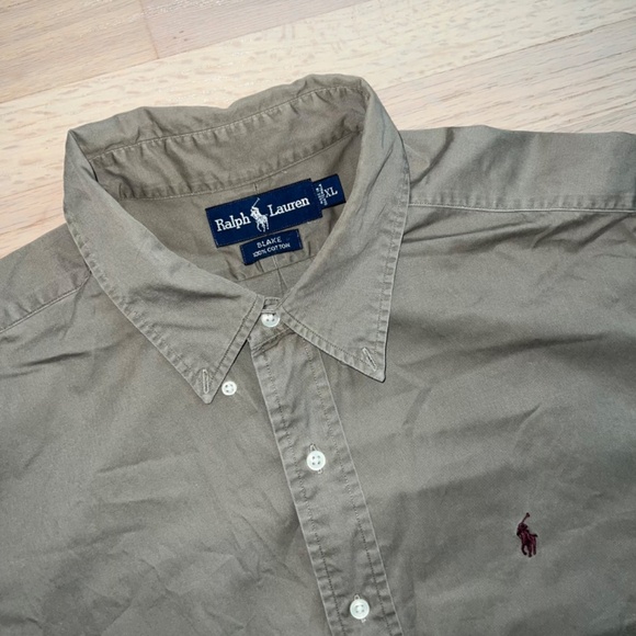 Polo Ralph Lauren cotton men xl brown short sleeve button up - Picture 1 of 3